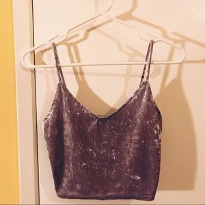 Velvet Crop Top - Lilac